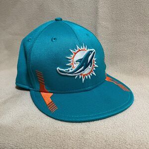 Miami Dolphins Hat Cap Strap Back Blue Aqua‎ Orange Football NFL New Era Mens